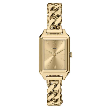 Fossil Women's Raquel 23mm Quartz Monochromatic Rectangle Curb Link Bracelet Watch