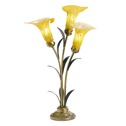 Tiffany-Style Lighting 23.5"H Hand Blown Glass 3 Calla Lily Uplight Accent Lamp