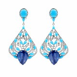 Sterling Silver Sleeping Beauty Turq & Opaque Kyanite Drop Earrings