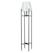 Tiffany-Style Lighting 61" Nadia Metal & Clear Glass Blown Modern Floor Lamp