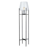 Tiffany-Style Lighting 61" Nadia Metal & Clear Glass Blown Modern Floor Lamp