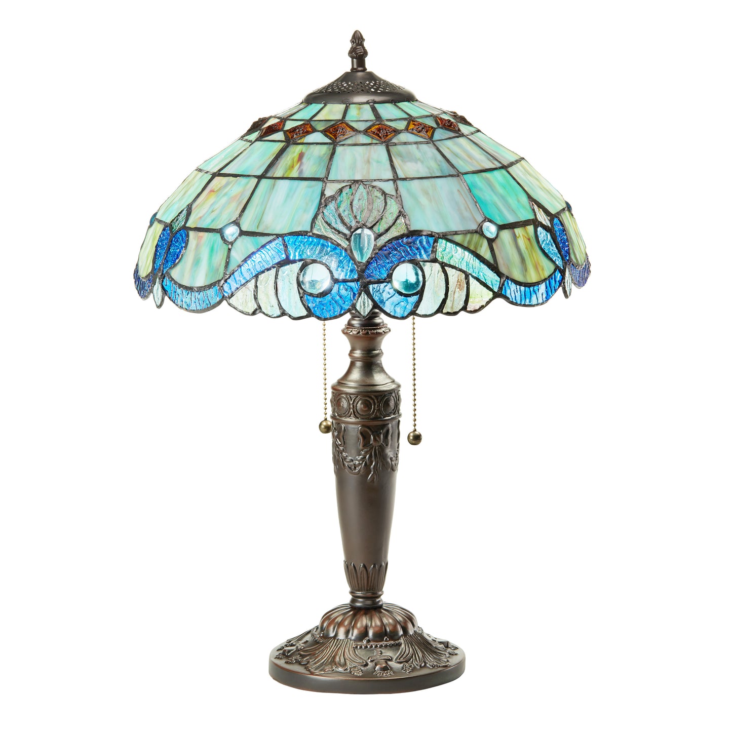 Tiffany-Style Lighting 20" Vivienne Baroque Style Stained Glass Table Lamp