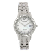 Citizen Women's 30mm Silhouette Eco-Drive Quartz Crystal Bezel Bracelet Watch - FE1180-65D