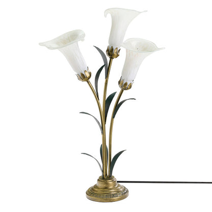 Tiffany-Style Lighting 23.5"H Hand Blown Glass 3 Calla Lily Uplight Accent Lamp