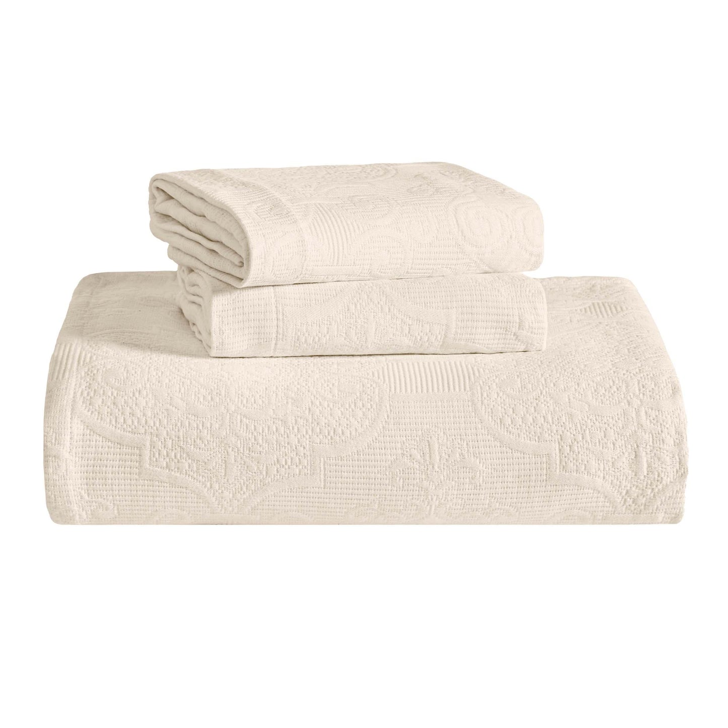 Superior "Florin" Jacquard 
Medallion Scalloped Edges 
Cotton Bedspread Set