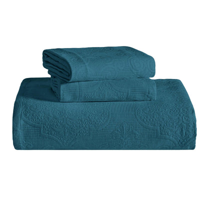 Superior "Florin" Jacquard 
Medallion Scalloped Edges 
Cotton Bedspread Set