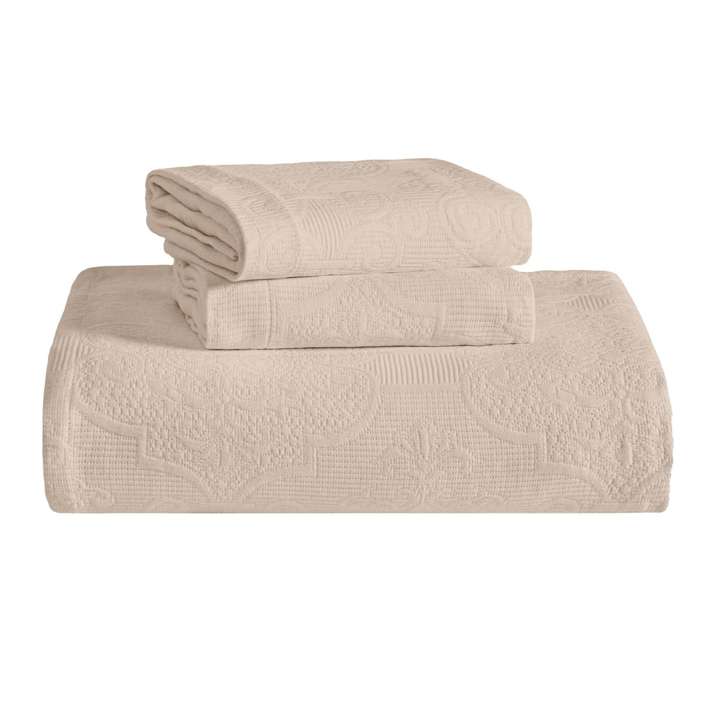 Superior "Florin" Jacquard 
Medallion Scalloped Edges 
Cotton Bedspread Set