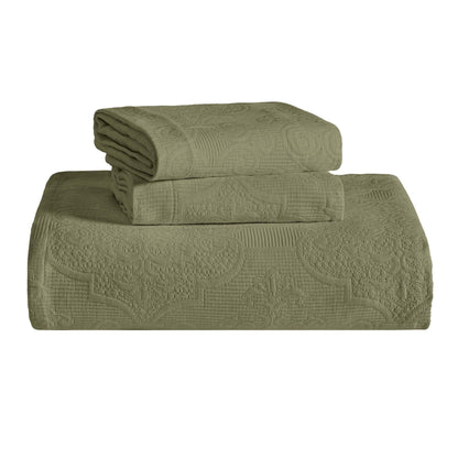 Superior "Florin" Jacquard 
Medallion Scalloped Edges 
Cotton Bedspread Set