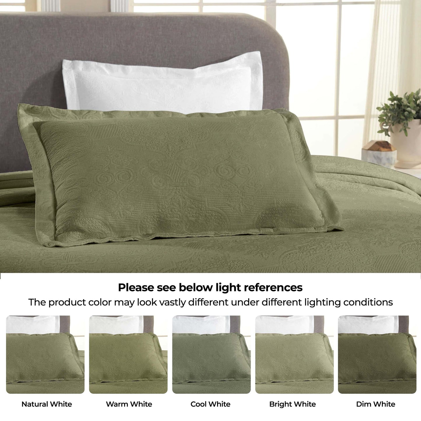 Superior "Florin" Jacquard 
Medallion Scalloped Edges 
Cotton Bedspread Set
