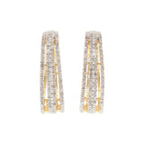 Gold Plated 1.00ctw Diamond Tapered Hoop Earrings