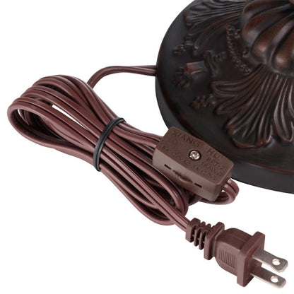 Tiffany-Style Lighting 24.5" Halston Double Lit Bowl Shade Stained Glass Table Lamp