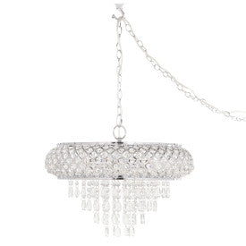 Tiffany-Style Lighting 14.25" Clear & Chrome Tiered Glass Hanging Chandelier