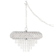 Tiffany-Style Lighting 14.25" Clear & Chrome Tiered Glass Hanging Chandelier