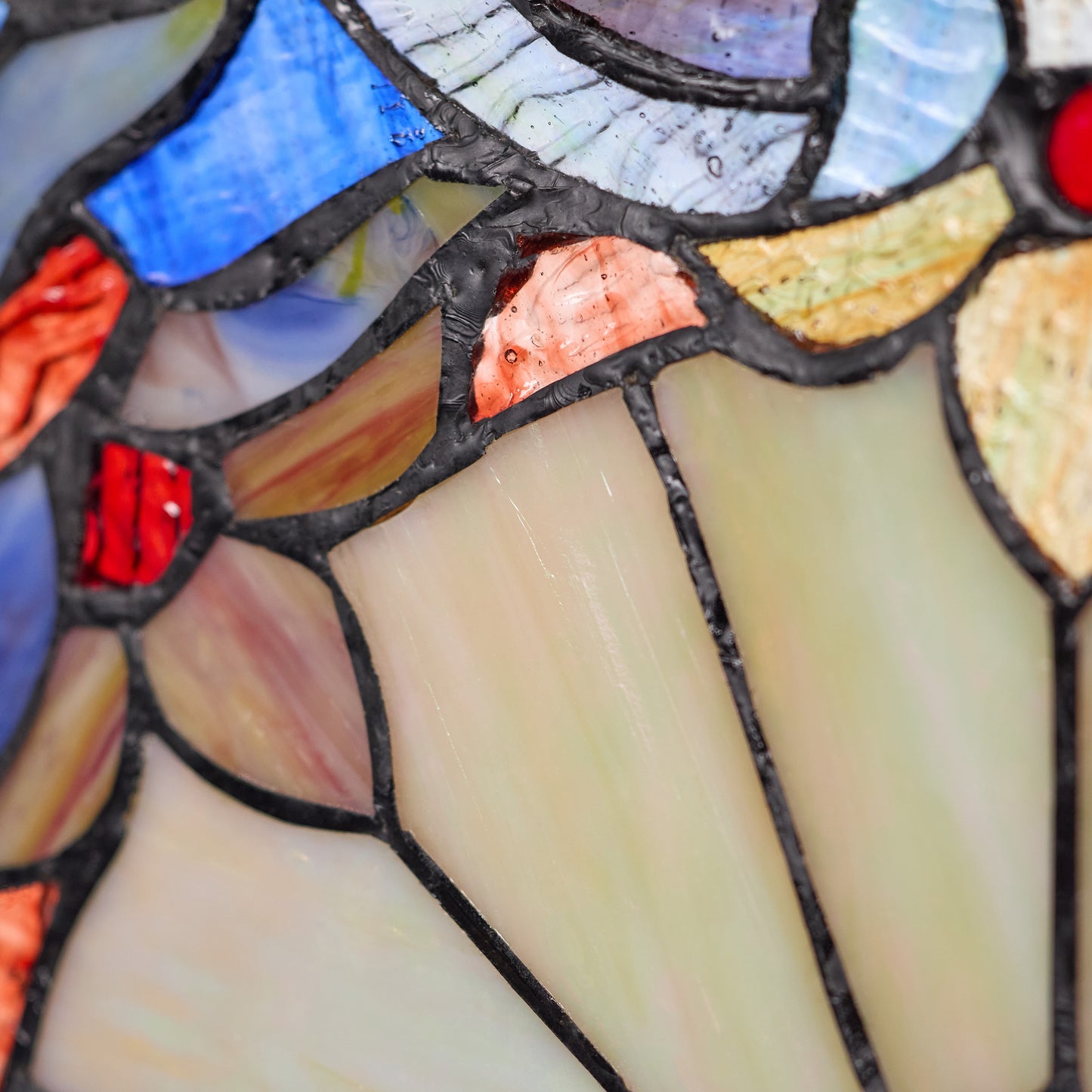 Tiffany-Style Lighting 11" Victorian Corista Half-Moon Stained Glass Window Panel