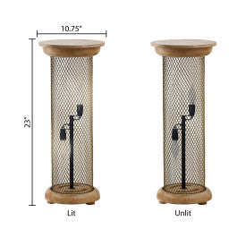 Tiffany-Style Lighting 23" Zachary Mesh Metal Pedestal Floor Lamp