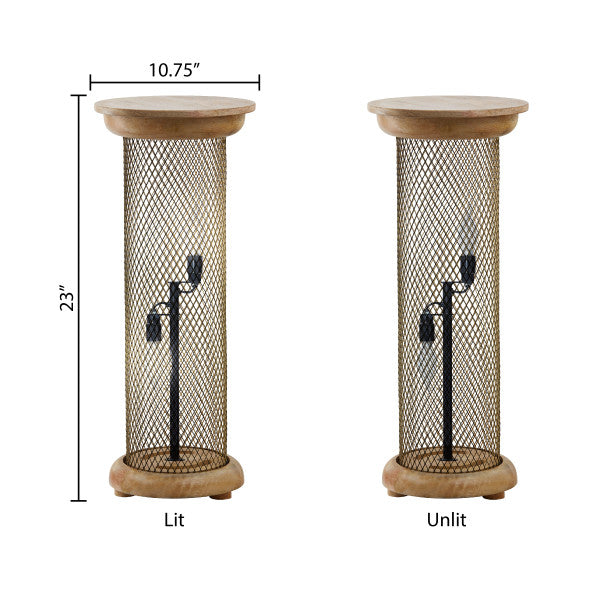Tiffany-Style Lighting 23" Zachary Mesh Metal Pedestal Floor Lamp