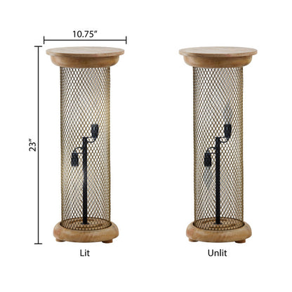 Tiffany-Style Lighting 23" Zachary Mesh Metal Pedestal Floor Lamp