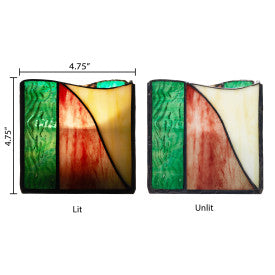 Tiffany-Style Lighting 4.75" Abstract Design Stained Glass Candle Holder