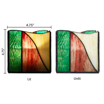 Tiffany-Style Lighting 4.75" Abstract Design Stained Glass Candle Holder