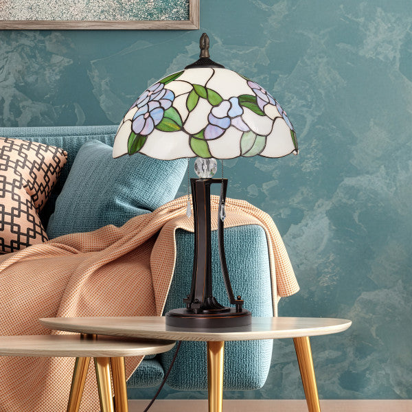 Tiffany-Style Lighting 24.75" Tula Bowl Shade Stained Glass Table Lamp