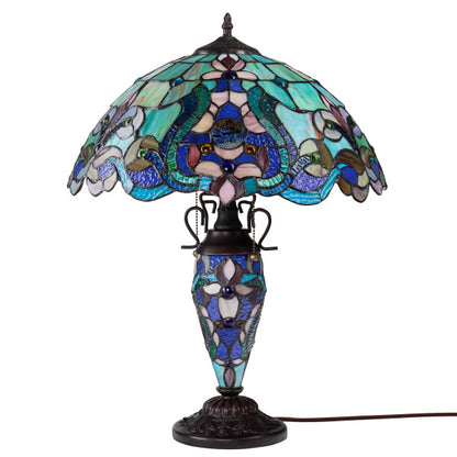 Tiffany-Style Lighting 24"H Margaret Double Lit Stained Glass Table Lamp