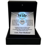 TRYNDI Rhodium Plated "To My Wife" Floating Heart Swarovski Crystal Necklace