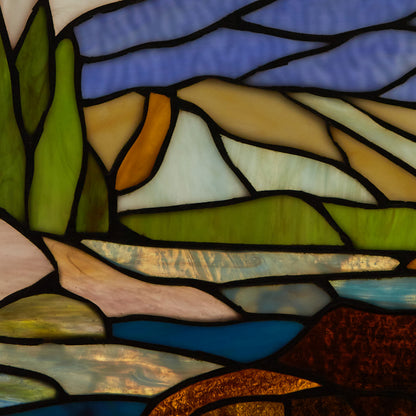 Tiffany-Style Lighting 14" Bear Stained Glass Window Panel