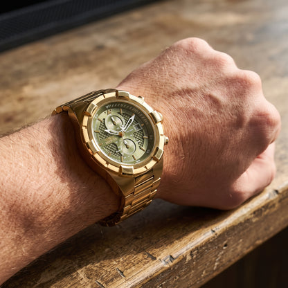 Invicta Men's 50mm Aviator Quartz Chronograph Goldtone Bracelet Watch