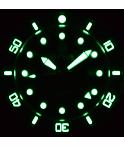 Deep Blue 44mm Green Land Quartz Dual Time Silicone Strap Watch