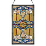 Tiffany-Style Lighting 26" Victorian-Inspired Stained Glass Window Panel