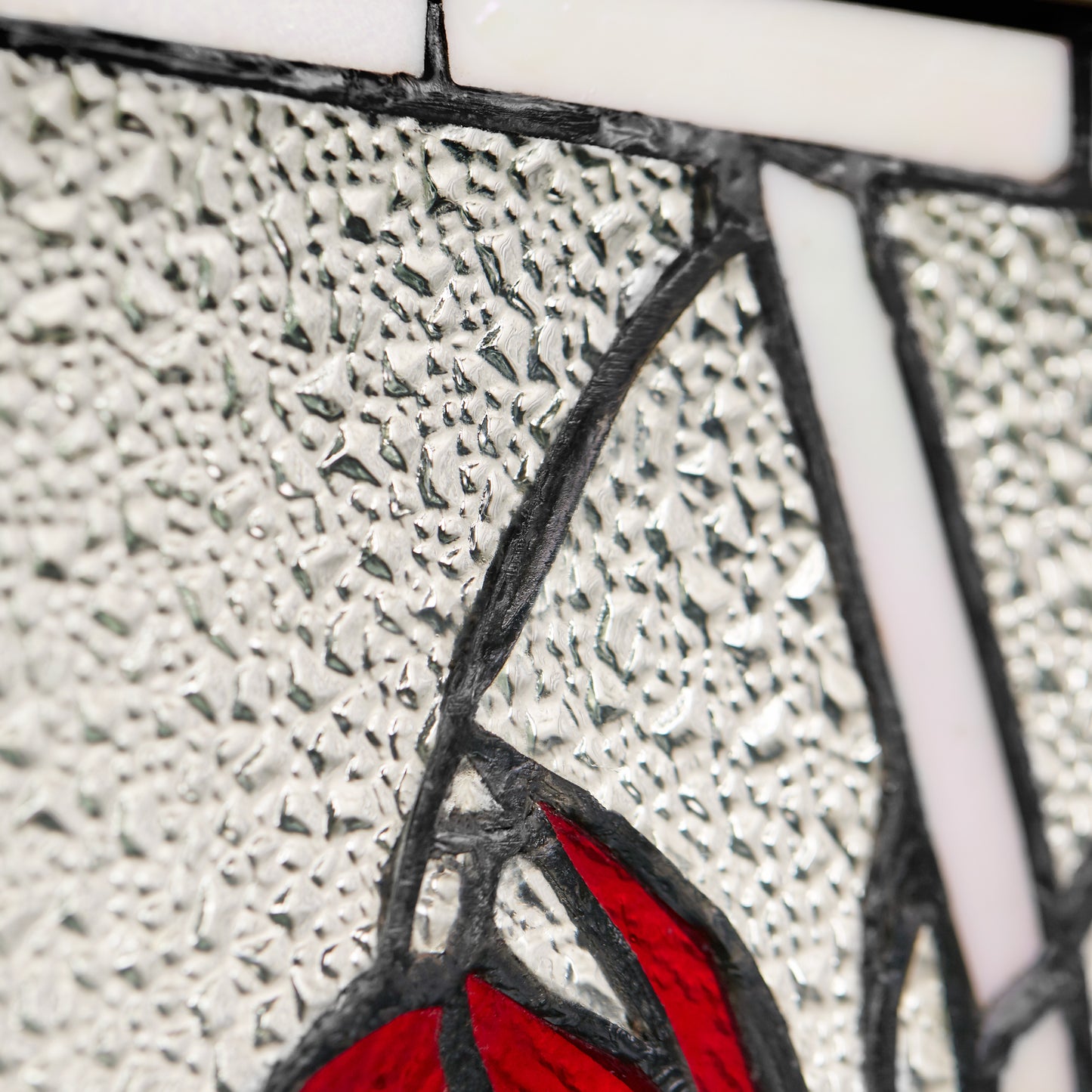 Tiffany-Style Lighting 18.5" Northern Cardinal Songbird Stained Glass Window Panel