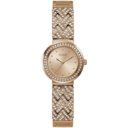 Guess Women's 28mm Treasure Quartz Crystal Accented Cuff Bracelet Watch