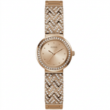 Guess Women's 28mm Treasure Quartz Crystal Accented Cuff Bracelet Watch