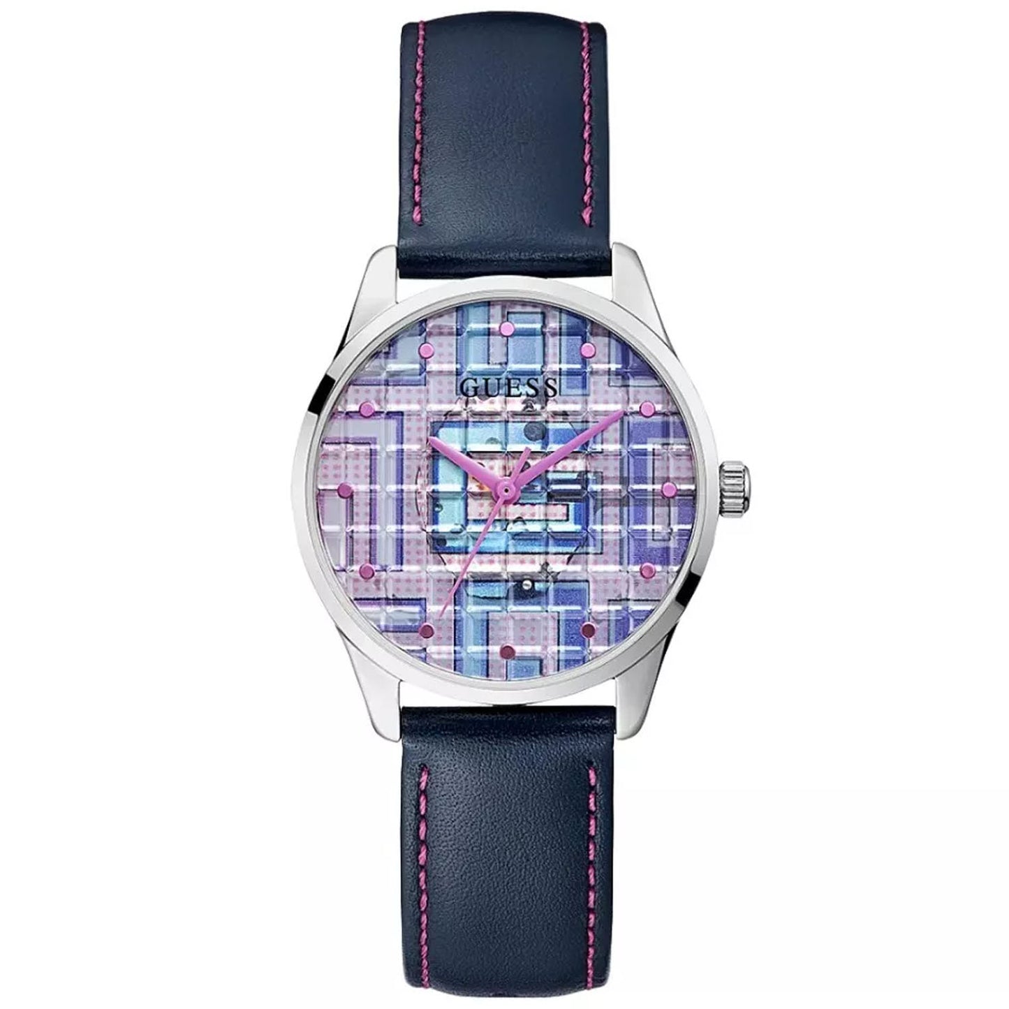 Guess Women's 36mm Analog Quartz Multi-Color Dial Leather Strap Watch