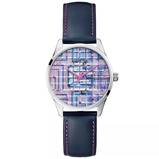 Guess Women's 36mm Analog Quartz Multi-Color Dial Leather Strap Watch