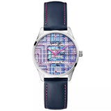 Guess Women's 36mm Analog Quartz Multi-Color Dial Leather Strap Watch