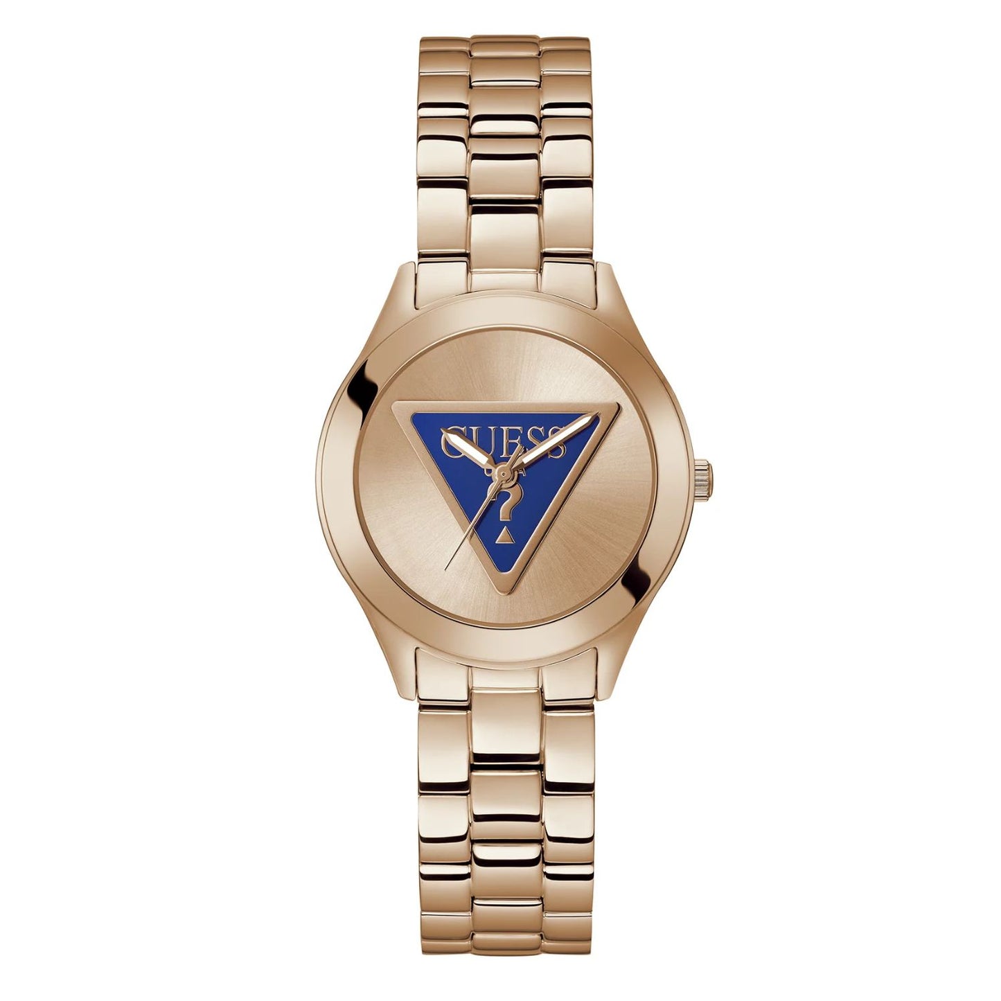 Guess Women's 34mm Tri Plaque Quartz Rosetone Bracelet Watch