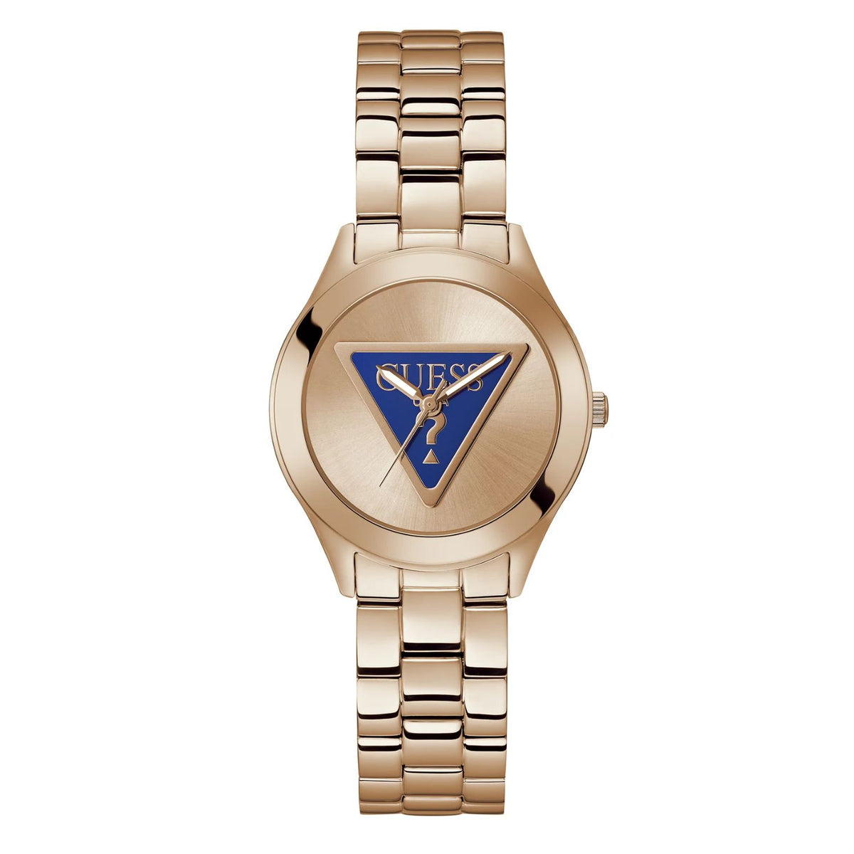 Guess Women's 34mm Tri Plaque Quartz Rosetone Bracelet Watch