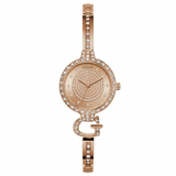 Guess Women's 28mm Giselle Quartz Crystal Accented G-Link Cuff Bracelet Watch