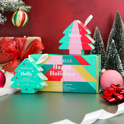 Spongellé Happy Holidays Holiday Tree Body Wash Infused Gift Set