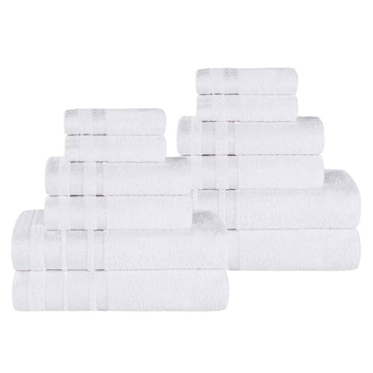 Superior "Hays" 100% Cotton Textured 12-Piece Towel Set