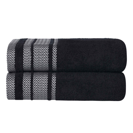 Superior "Hays" 100% Cotton Textured Set of 2 Bath Towels