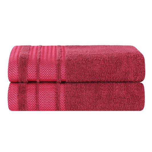 Superior "Hays" 100% Cotton Textured Set of 2 Bath Towels