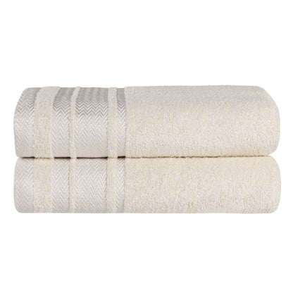 Superior "Hays" 100% Cotton Textured Set of 2 Bath Towels