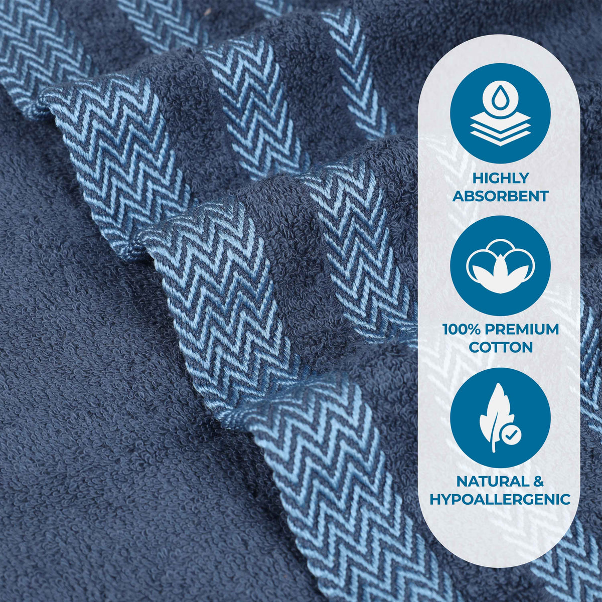 Superior "Hays" 100% Cotton Textured Set of 2 Bath Towels