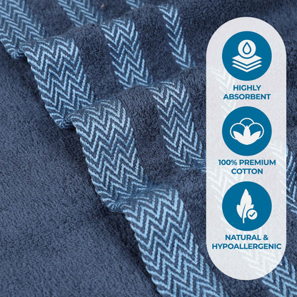 Superior "Hays" 100% Cotton Textured Set of 2 Bath Towels