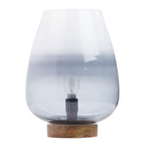 Tiffany-Style Lighting 10.5" Briggs Ombre Globe-Like Accent Lamp with Mango Wood Base