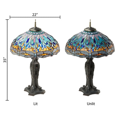 Tiffany-Style Lighting 35" Dragonfly Stained Glass Table Lamp