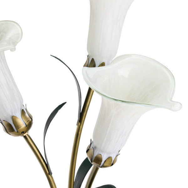 Tiffany-Style Lighting 23.5" Hand Blown Glass 3 Calla Lily Uplight Accent Lamp