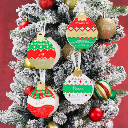 Spongellé Holiday Ornament Assorted Body Wash Infused Buffer Pack